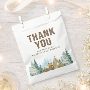 Rustic Wood A Little Camper Baby Shower Favour Bag