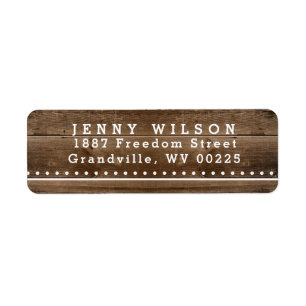 Rustic Wood Address Label Return Address Label