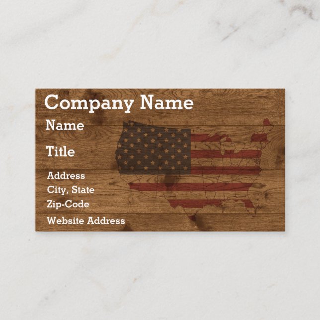 Rustic Wood All Over United States Business Card (Front)