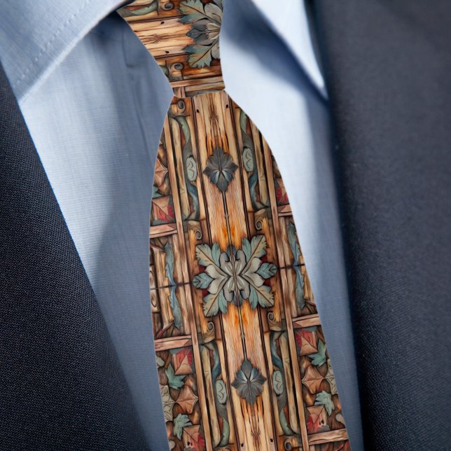 Rustic Wood And Blue Tie (Creator Uploaded)