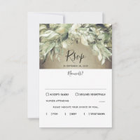 Rustic Wood and Greenery Wedding RSVP