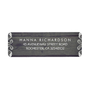 Rustic Wood and Lace Edge Wedding Return Address Label