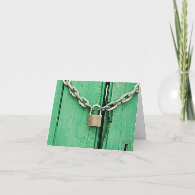 Rustic Wood and Padlock Card (Front)