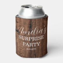 Rustic, Wood and String Light Surprise Birthday