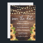 Rustic Wood and Sunflower Save The Date<br><div class="desc">Rustic Wood and Sunflower themed save the date invitations in a sans serif and calligraphic font for that vintage and playful yellow vibe of the wedding. More products on this collection.</div>