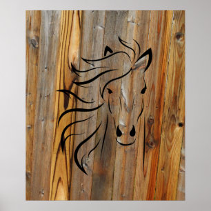 Rustic Wood and the Wild Horse  Poster