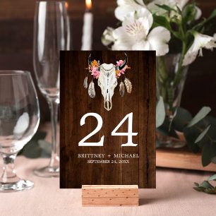 Rustic Wood Antler Table Card