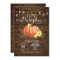 Rustic Wood Baby Shower Little Pumpkin Invitation