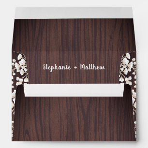 Rustic Wood Babys Breath Gypsophila Wedding Envelope