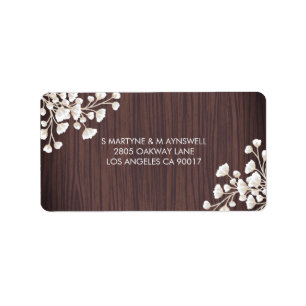 Rustic Wood Babys Breath Gypsophila Wedding RSVP Label