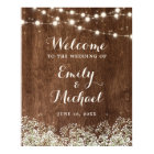 Rustic Wood Baby's Breath Wedding Welcome Sign