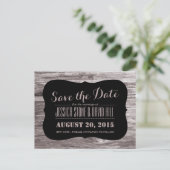 Rustic Wood Background Save the Date Announcement Postcard (Standing Front)