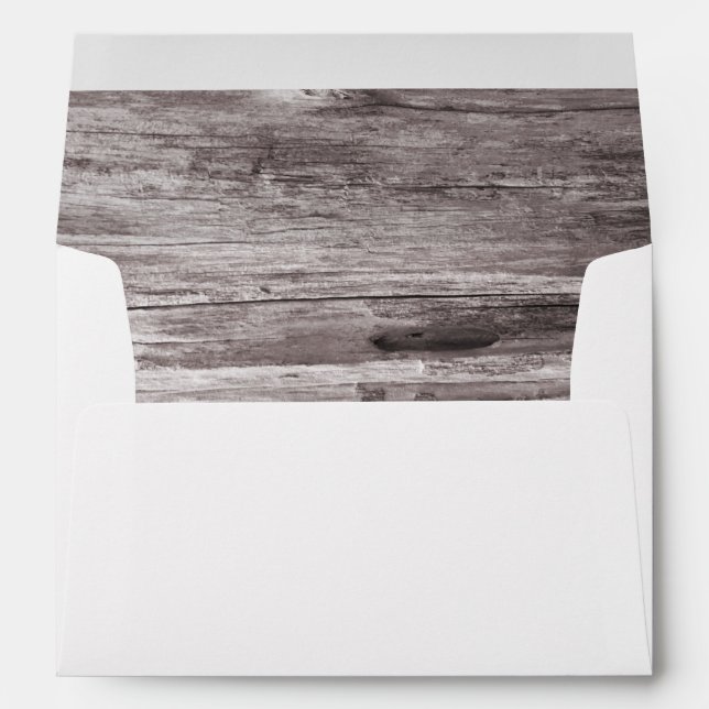 Rustic Wood Background Wedding Envelopes (Back (Bottom))