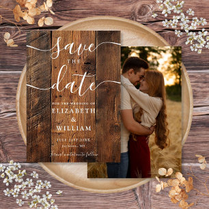 Rustic Wood Barn Boho Chic Photo Wedding  Save The Date