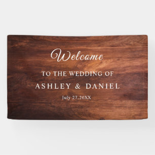 Rustic Wood Barn Grain Wedding Banner