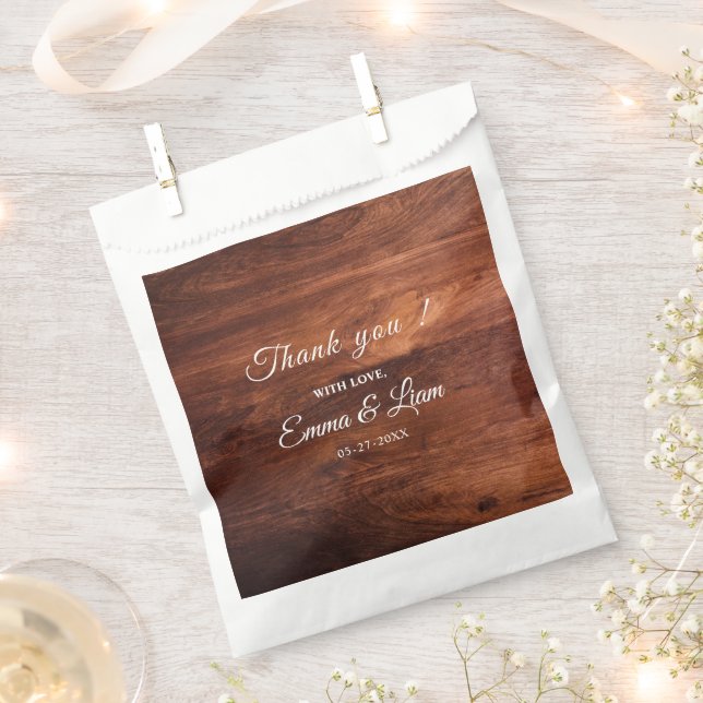 Rustic Wood Barn Grain Wedding Favour Bag (Clipped)
