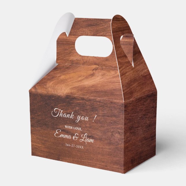 Rustic Wood Barn Grain Wedding Favour Box (Front Side)