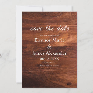 Rustic Wood Barn Grain Wedding Invitation