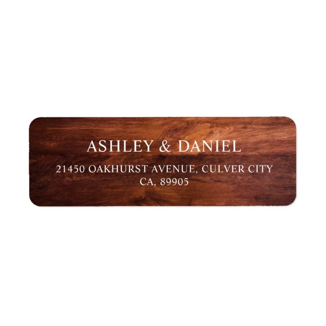 Rustic Wood Barn Grain Wedding Return Address Label (Front)
