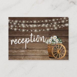 Rustic Wood Barrel and Country White Flowers Enclosure Card