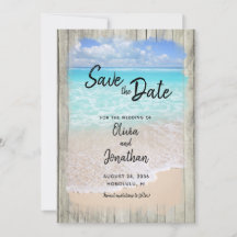 Rustic Wood Beach Aqua Blue Ocean Wedding