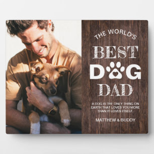 Rustic Wood 'Best Dog Dad' Photo & Quote Plaque