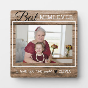 Rustic Wood Best Mimi Ever Grandma Photo Plaque