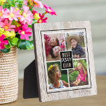 Rustic Wood Best Poppy Ever Grandpa 4 Photo   Plaque<br><div class="desc">The perfect gift for grandfather  - A 4 photo collage of grandchildren and typography print with the words BEST POPPY EVER!</div>