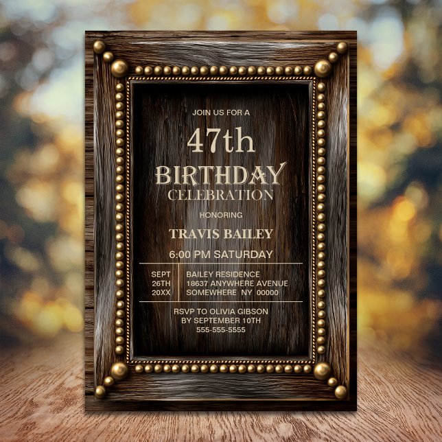 Rustic Wood Birthday Party Invitation (Creator Uploaded)