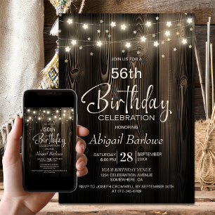 Rustic Wood Birthday Party Invitation