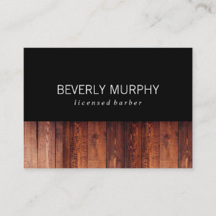Rustic Wood Black Business Card