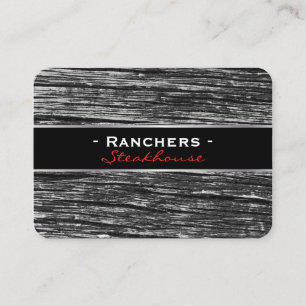 Rustic Wood & Black with Silver Lining Business Card