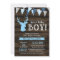 Rustic Wood Blue Deer Boy Baby Shower Invitations