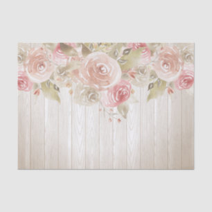 Rustic Wood Blush Rose Tissue Paper