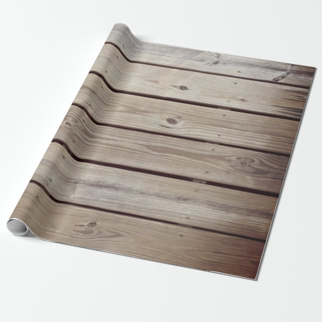 Rustic Wood Boards Wrapping Paper (Unrolled)