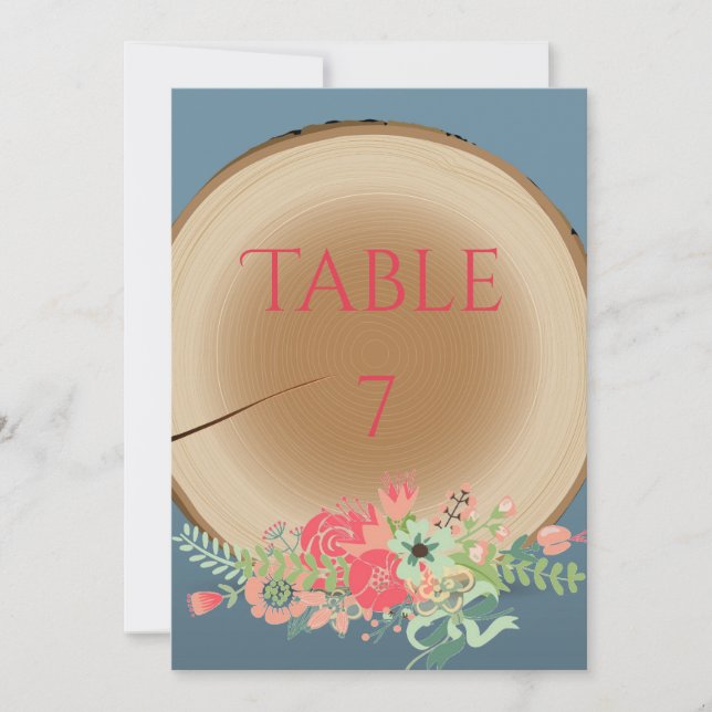 Rustic Wood Bouquet - Table Number (Front)