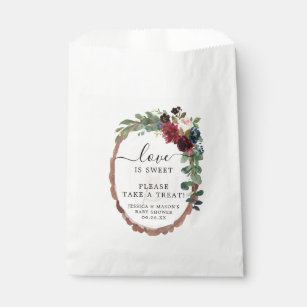Rustic Wood Bridal Shower Favour Bag Love is Sweet