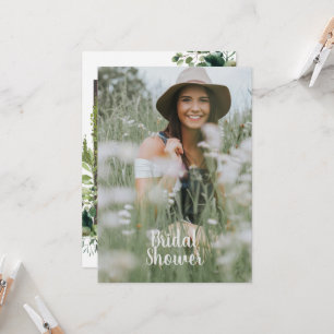 Rustic Wood Bride Photo Bridal Shower Invitation