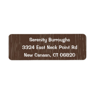 Rustic Wood Brown Country Wedding, Bridal Shower Return Address Label