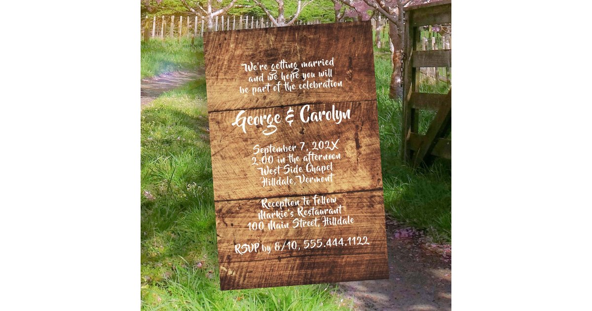 Rustic Event Flyer Rustic Wood Budget Wedding Ceremony Invitations Flyer | Zazzle