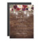 Rustic Wood Burgundy Floral Lights Save The Date