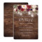 Rustic Wood Burgundy Floral Lights Wedding