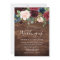 Rustic Wood Burgundy Red Wine Wedding Invite