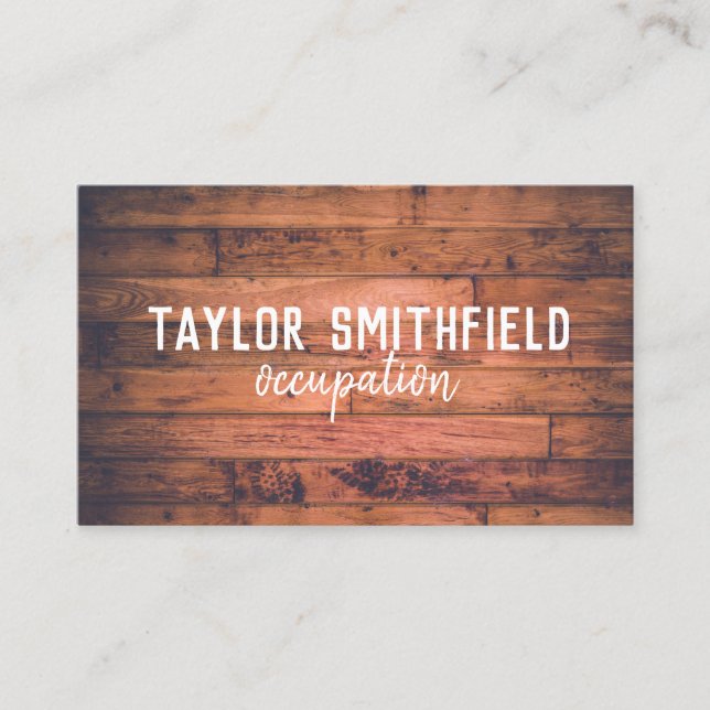 rustic wood business card (Front)