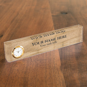 Rustic Wood business desk name plate