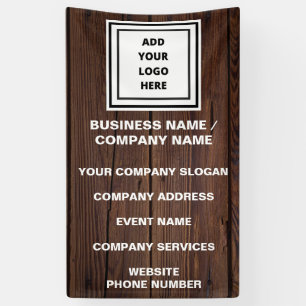 Rustic Wood Business Logo Website Promotional Banner