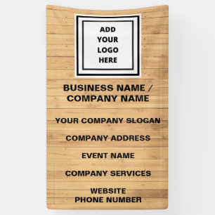 Rustic Wood Business Logo Website Promotional  Banner