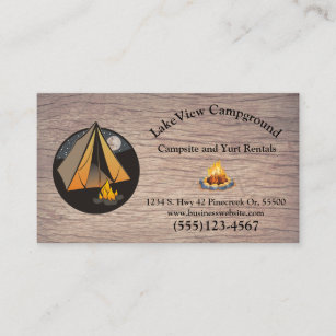 Rustic Wood Cabin Campground Vacation Rental Business Card