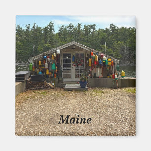 Rustic wood cabin in rural Maine Magnet