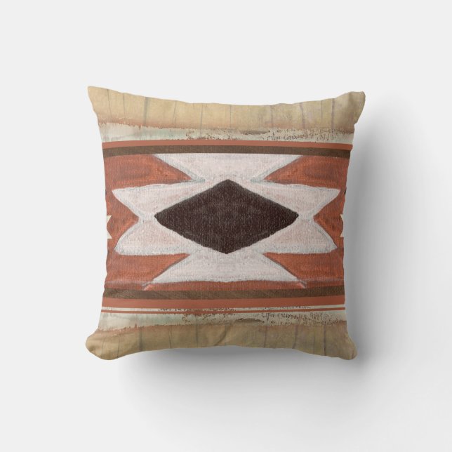 Rustic Wood Cabin Tribal Southwest Triangle Cushion (Front)